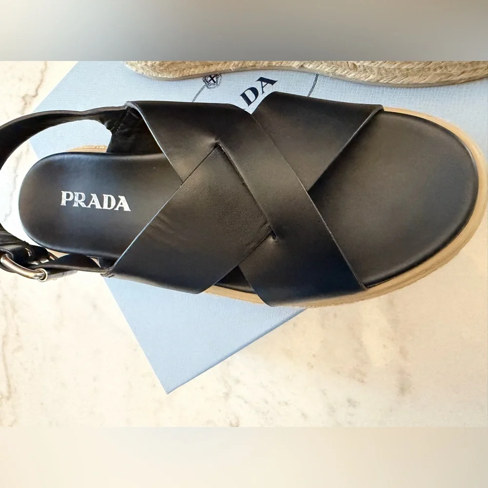 Prada crisscross leather
