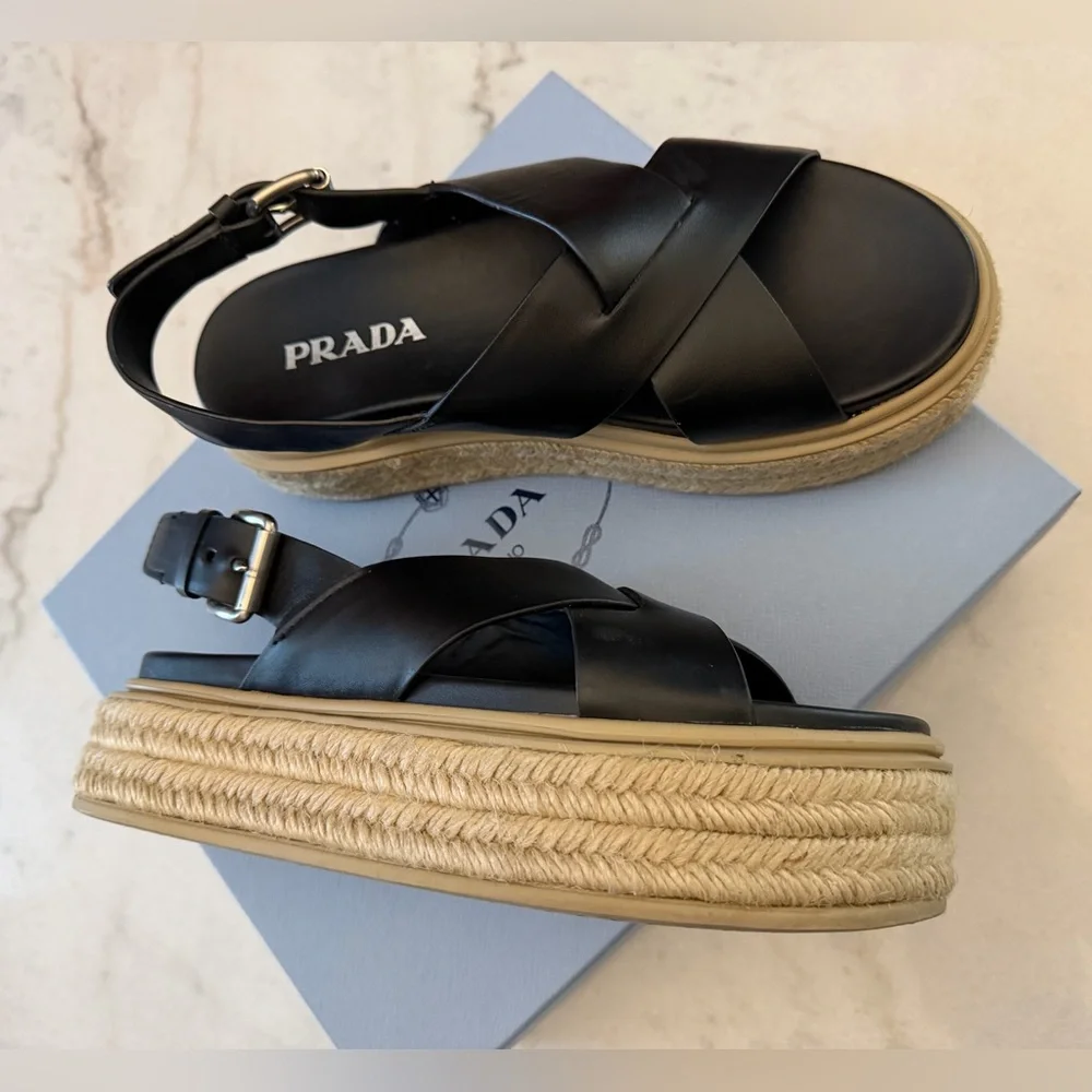 Prada crisscross leather