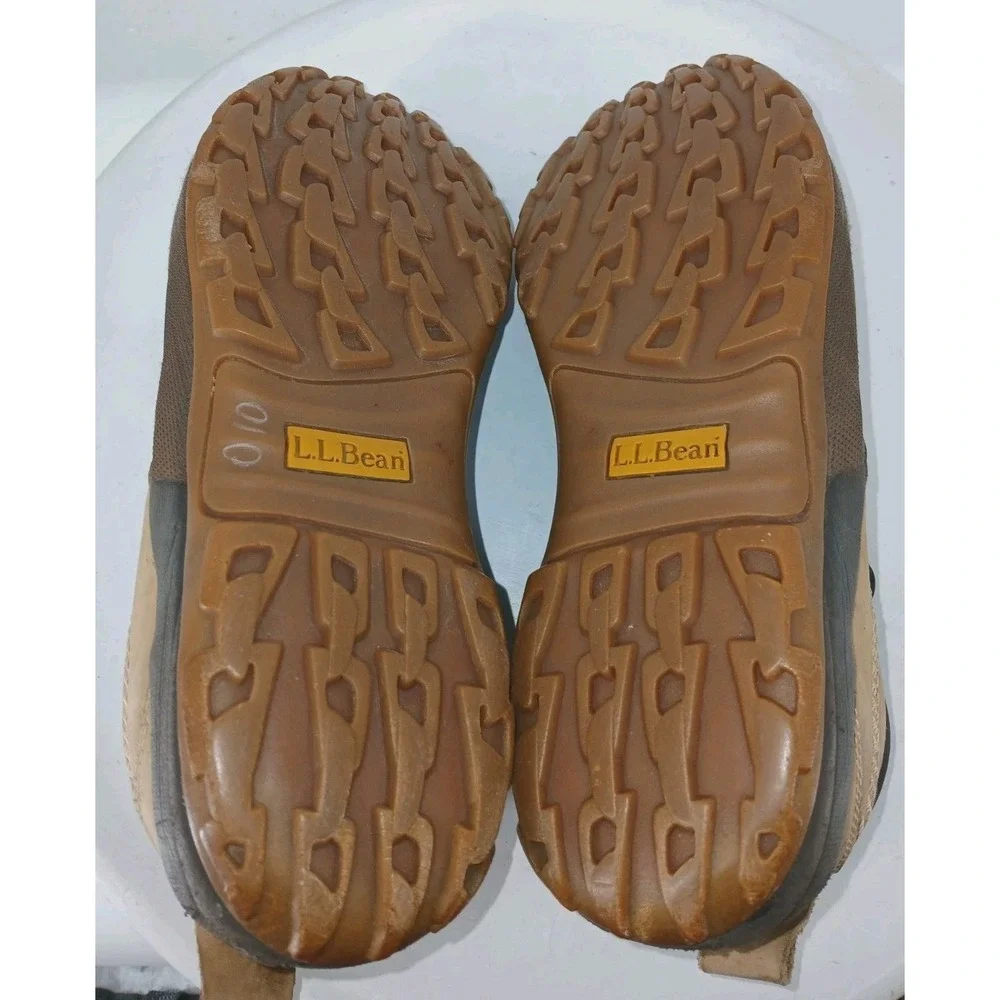 Vintage L L Bean Mens Duck Boots/shoes Tan Leather Low Top Snow Waterproof 12 C1