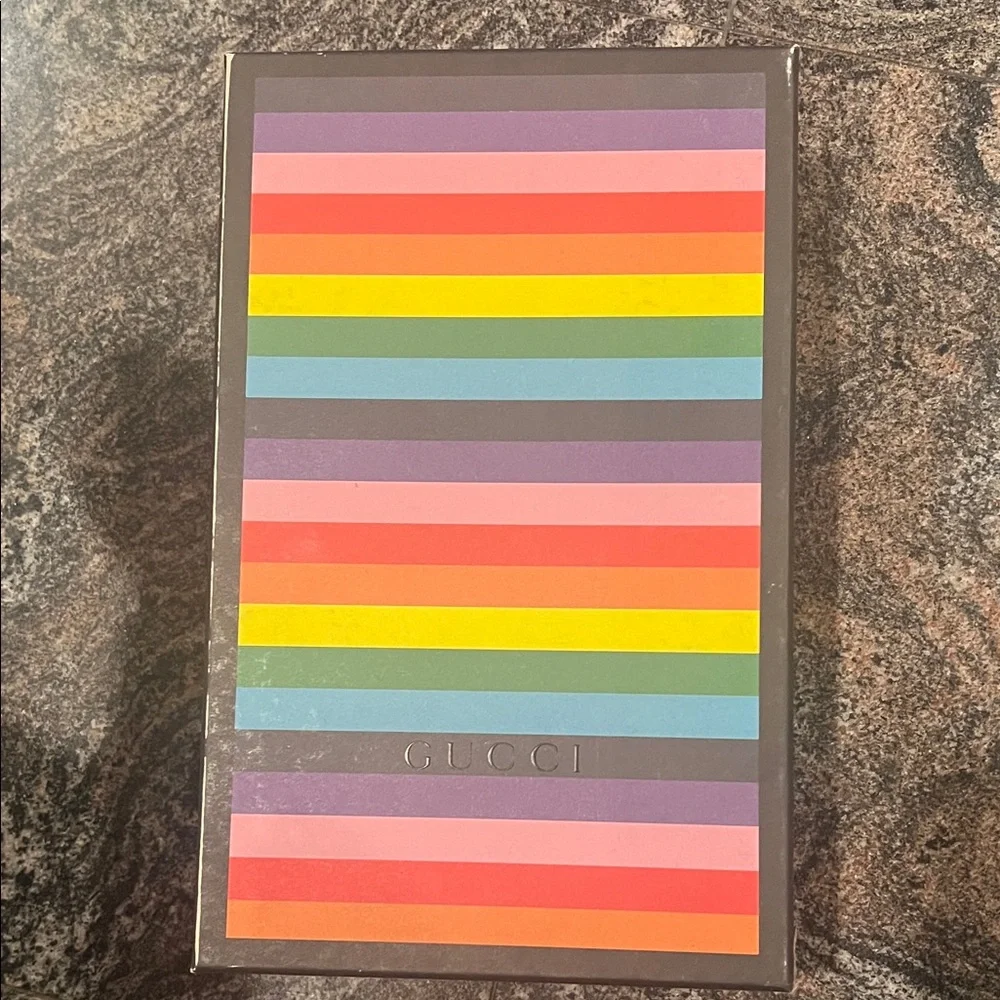 Gucci Multicolor Striped Shoe Box Rainbow Men’s Shoe Box LIMITED EDITION