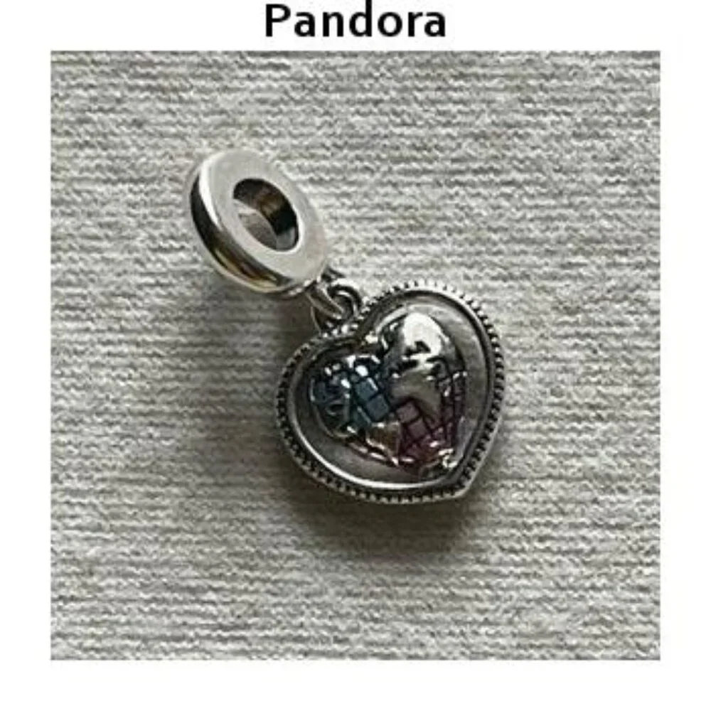 Authentic Pandora Family Spinning Heart Globe Dangle Charm