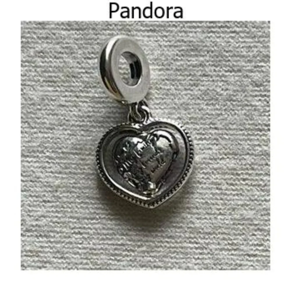 Authentic Pandora Family Spinning Heart Globe Dangle Charm