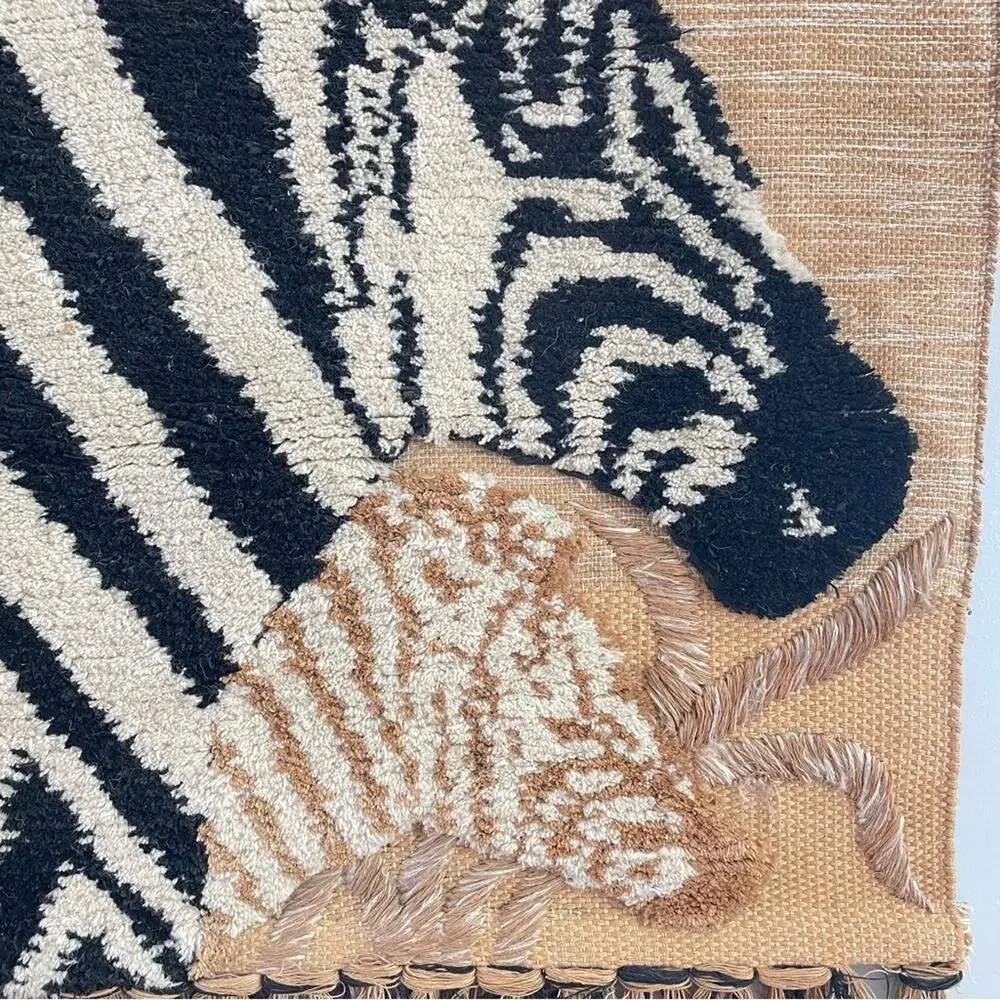Vintage | RARE Tom Taylor Safari Tapestry African Decor Wall Hanging Zebra 1990