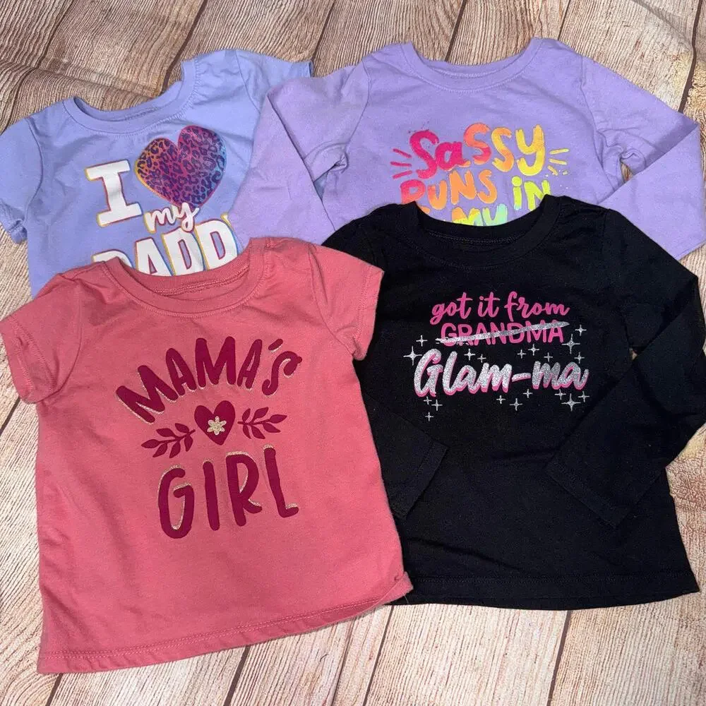 The Children's Place Girls' 12-18 Months Graphic T-Shirts Bundle