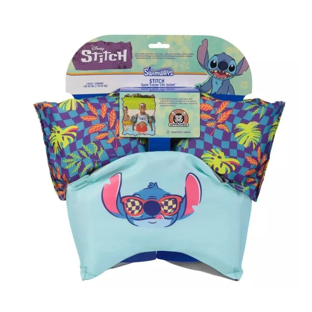 Disney Stitch PFD Swim Trainer: Kids Life Jacket Vest 33-55 lbs