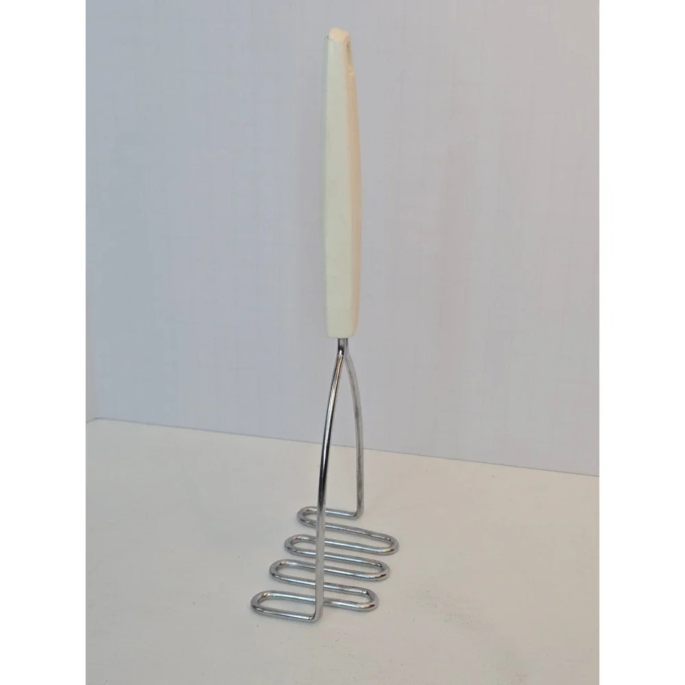 Vintage EKCO Stainless Potato Masher Spice of Life Pattern Kitchen Utensil