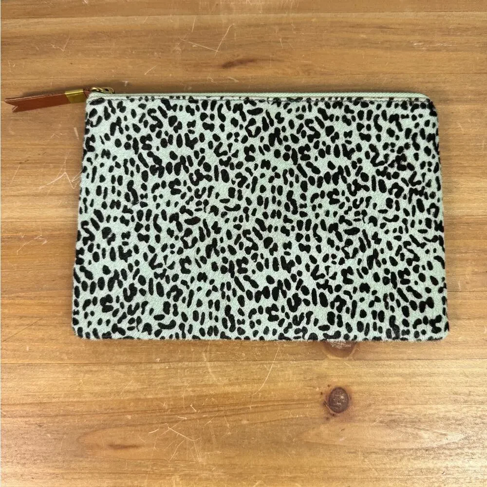 New Madewell Printed calf Hair Pouch Wristlet in Sage