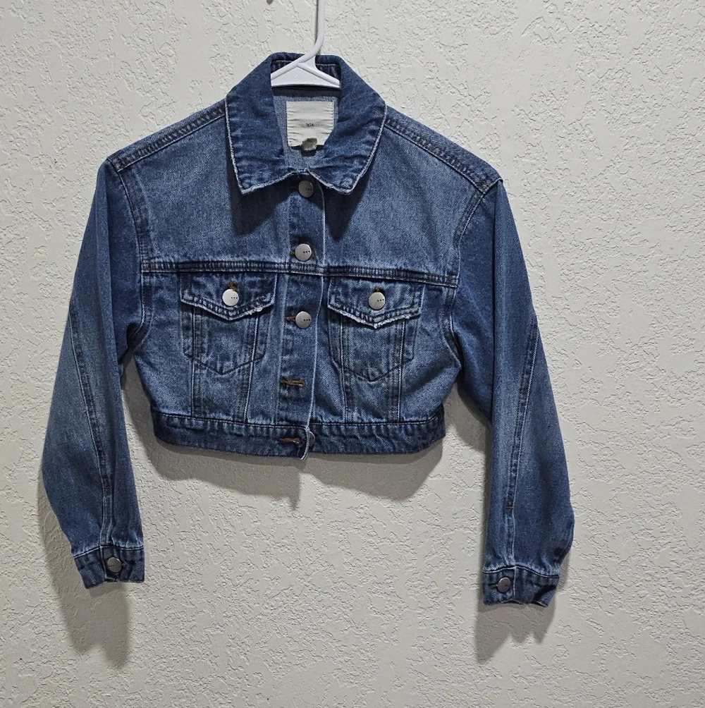 Tgla Girls Blue Cropped Denim Jacket 10