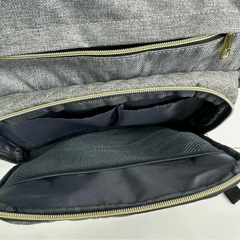 Lovevook Gray Backpack Hinge Top Laptop Pouch Top Zipper; Charger; Office School