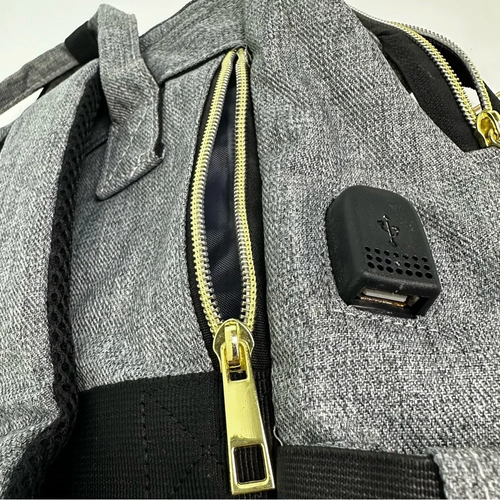 Lovevook Gray Backpack Hinge Top Laptop Pouch Top Zipper; Charger; Office School