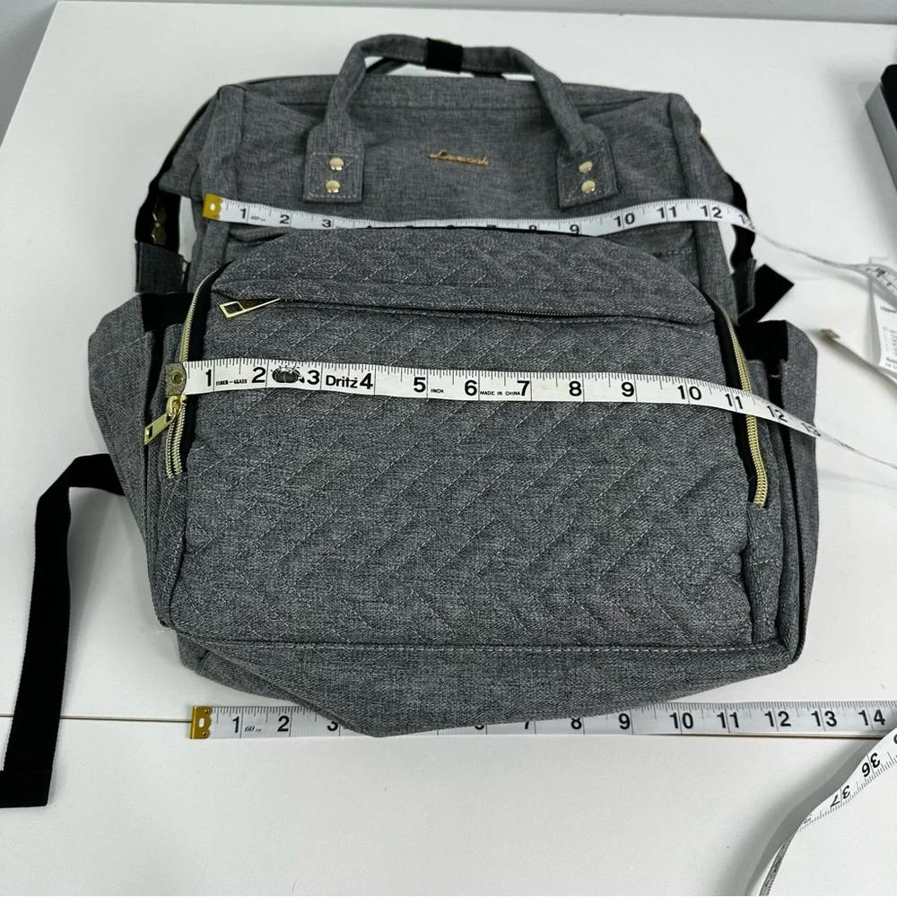Lovevook Gray Backpack Hinge Top Laptop Pouch Top Zipper; Charger; Office School