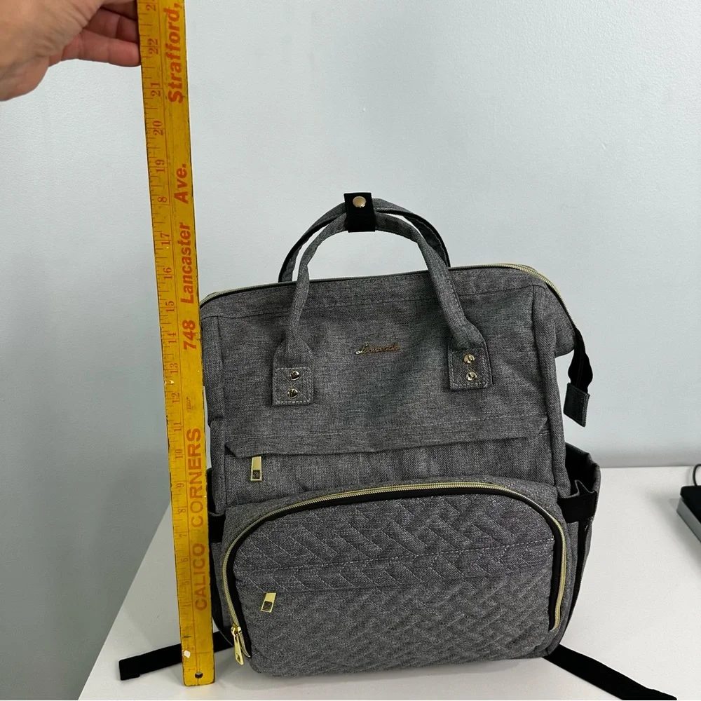 Lovevook Gray Backpack Hinge Top Laptop Pouch Top Zipper; Charger; Office School