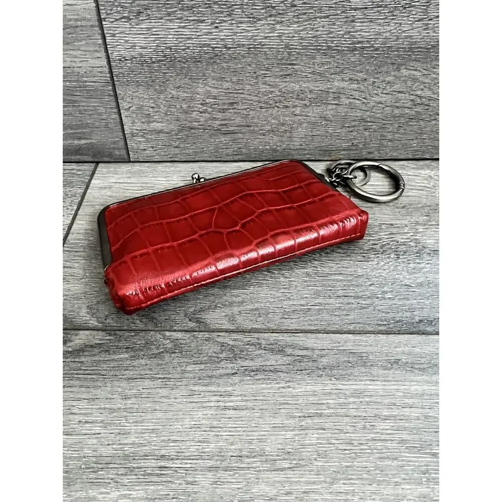 Patricia Nash croc leather wallet medium size red color B000606