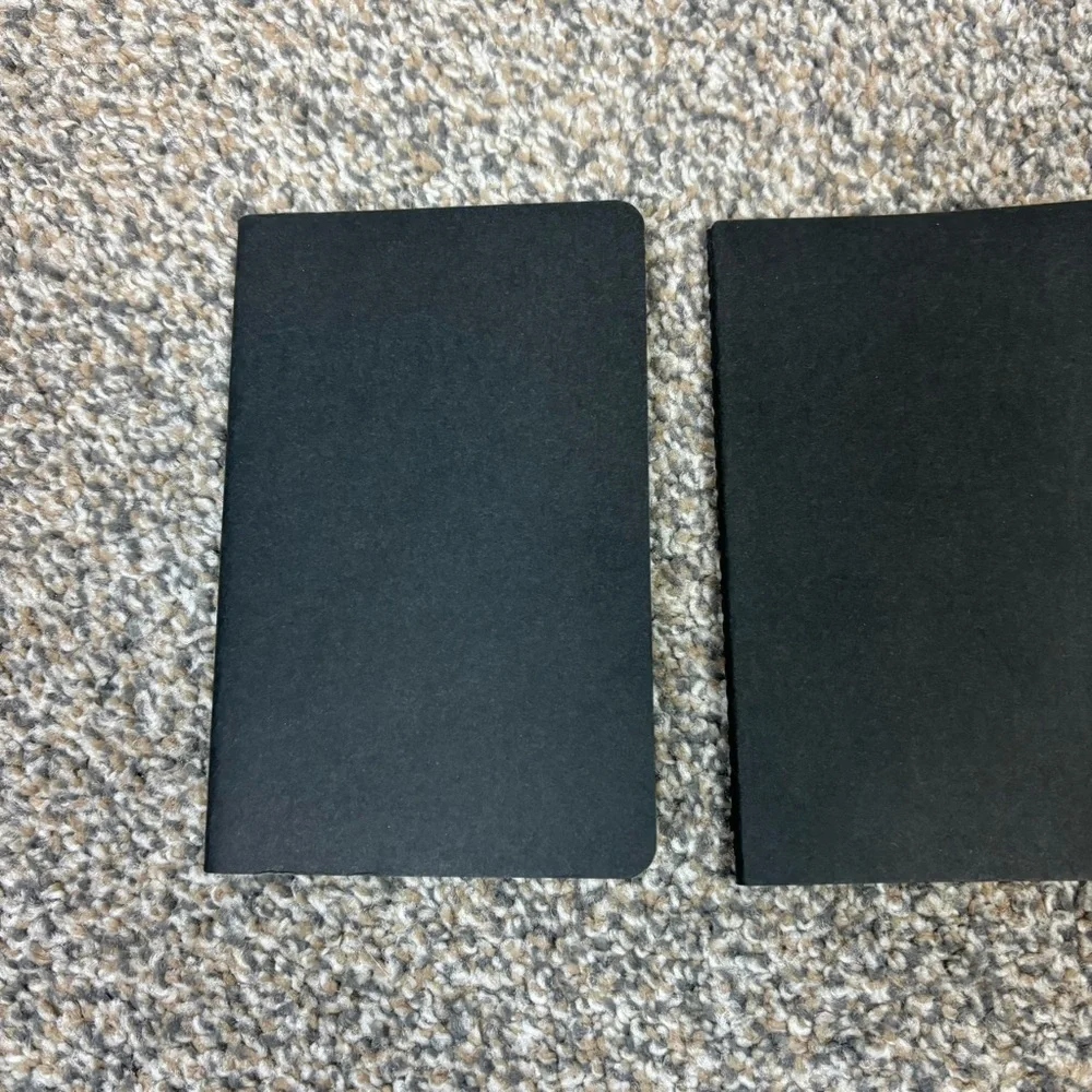 Lot of 3 small black lined moleskin 30 page notebooks