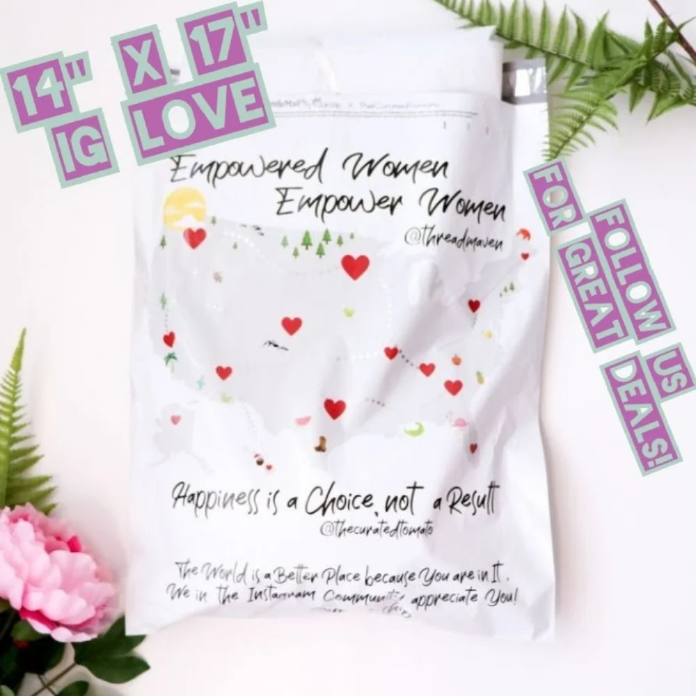 100 I Love Poly Mailers 14x17