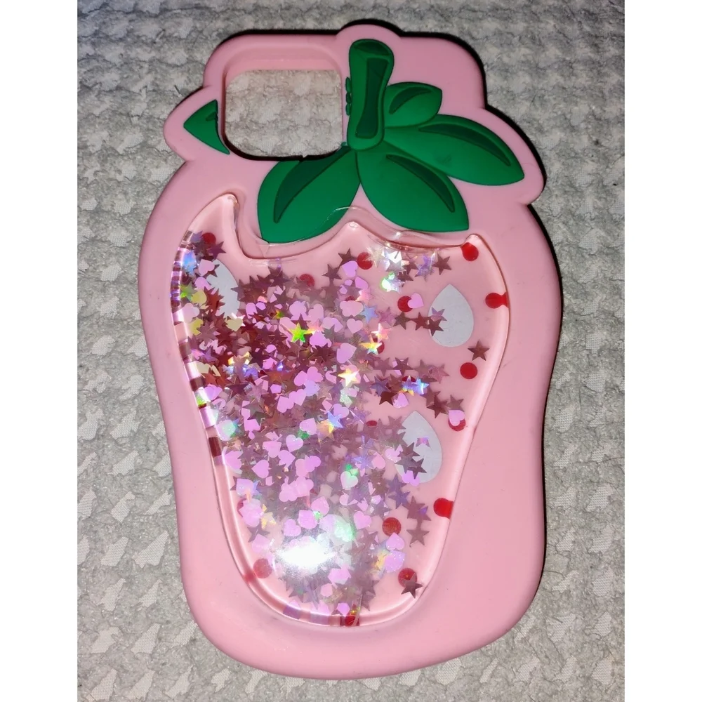 Strawberry Liquid Quicksand 3D Apple iPhone Case