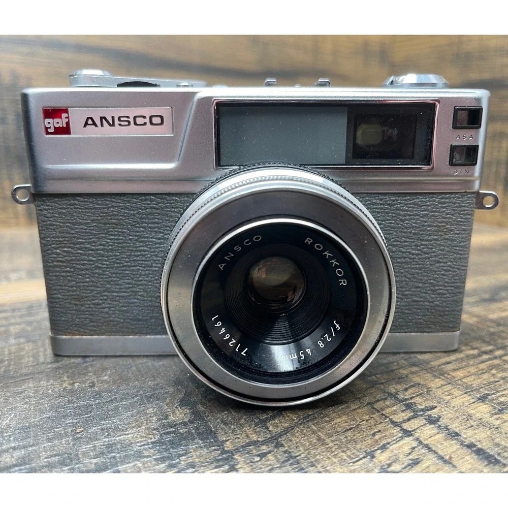 GAF Ansco Automatic CdS Rangefinder Camera Ansco Rokkor 45mm f2.8 w Case