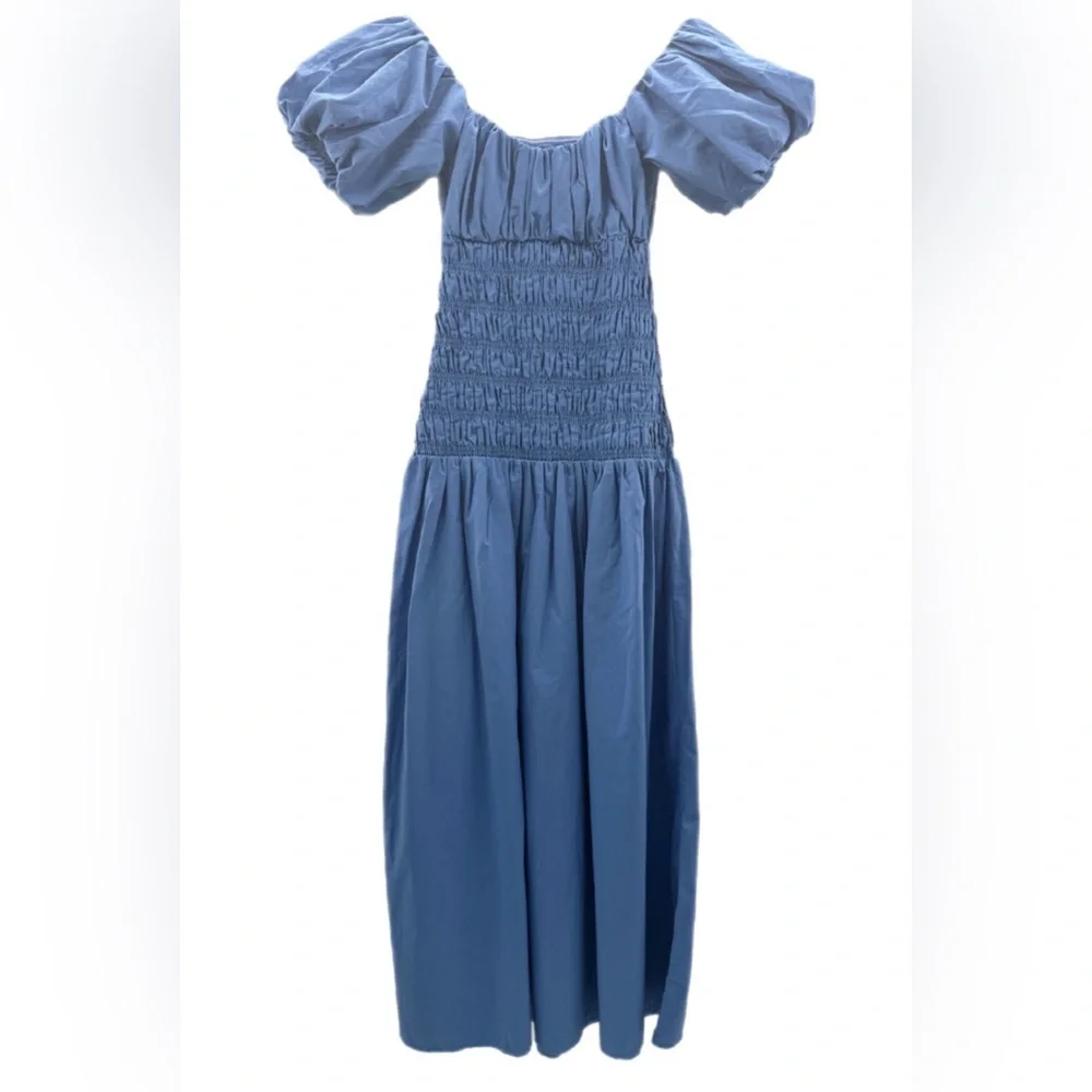 Abercrombie & Fitch Blue Off-Shoulder Maxi Dress