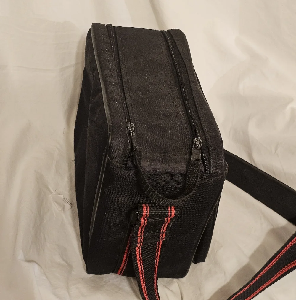 Vintage Canon Black Camera Shoulder Bag W Front Pocket