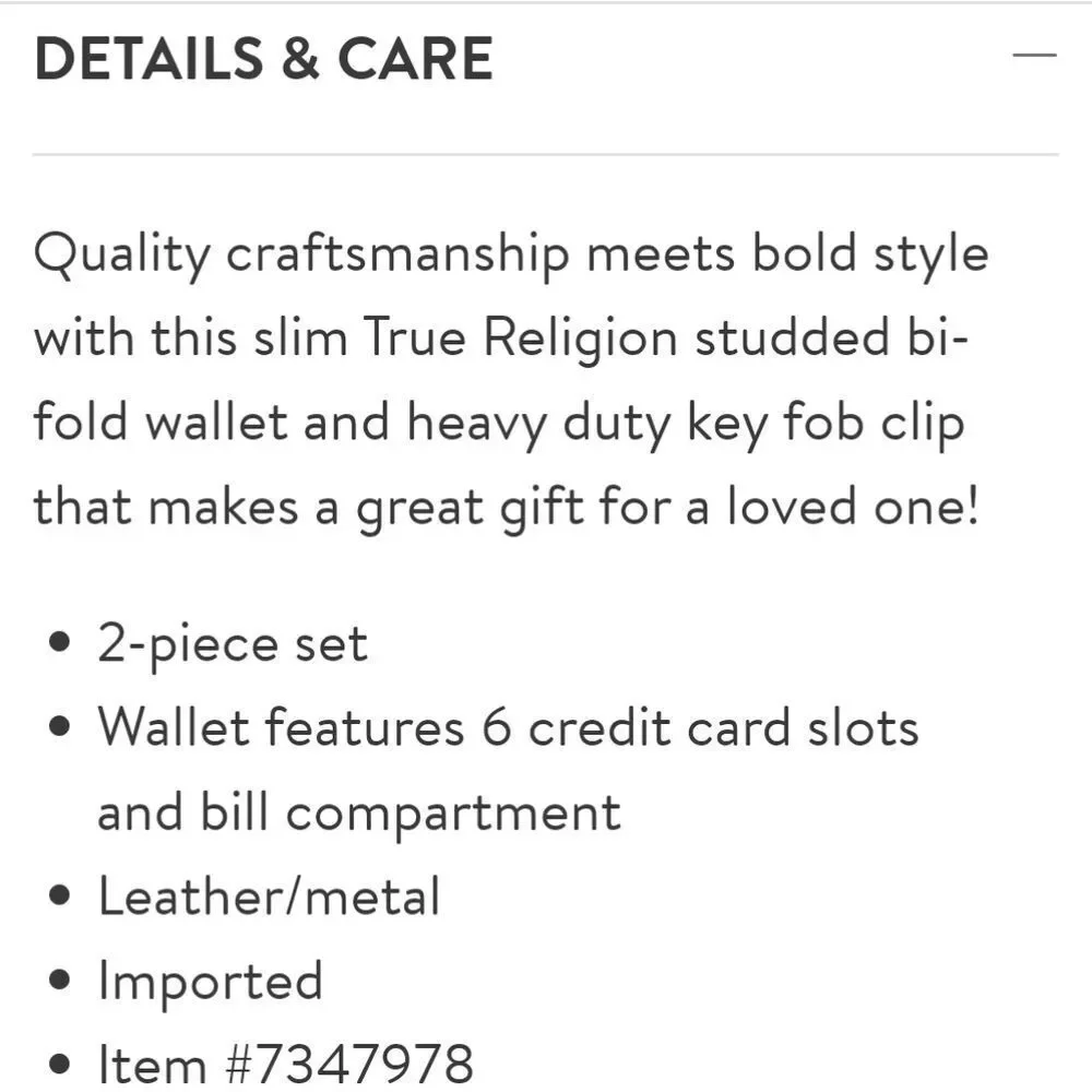 True Religion new specs