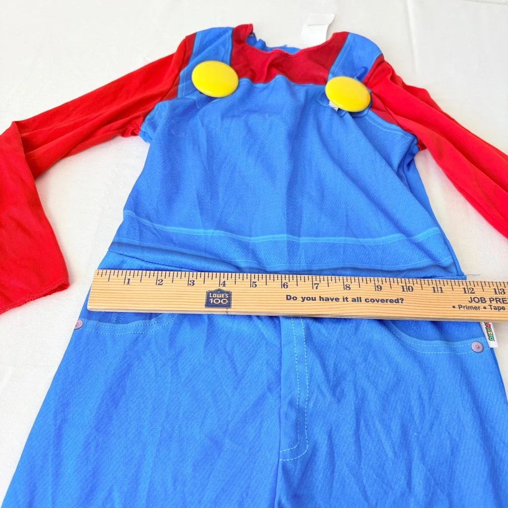 Kids Mario Bros Costume Jumpsuit Overalls Red Long Sleeve Cartoon age 3 / 4