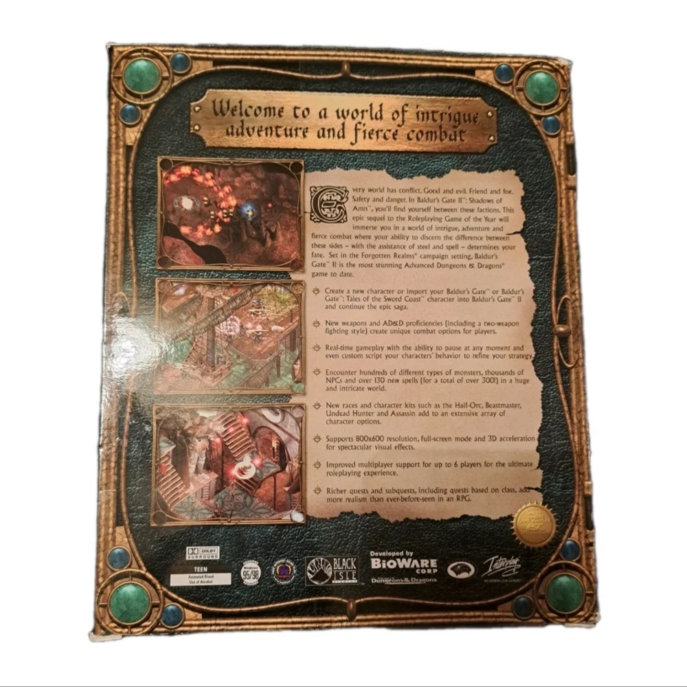 Baldur's Gate II: Shadows of Amn Guide, Quick Reference, Box And Map No Game