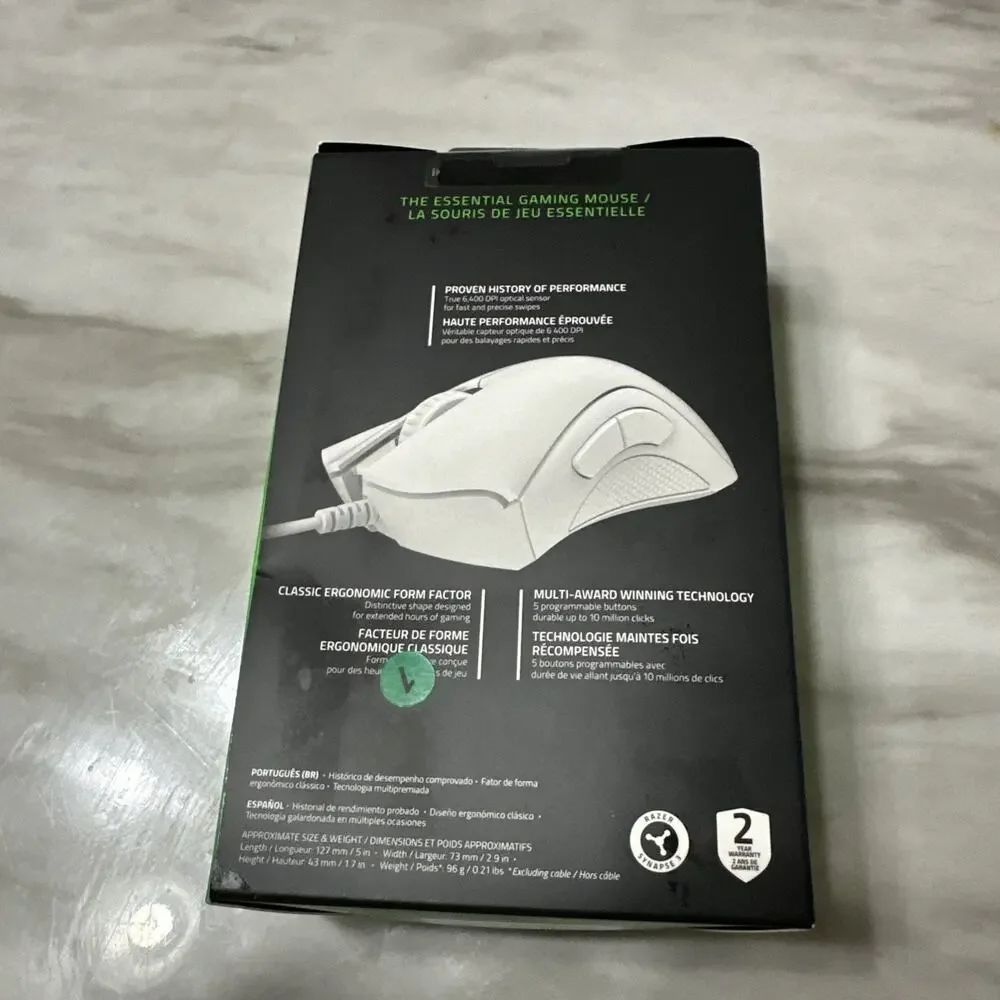 Razer DeathAdder Essential Wired Optical Gaming Mouse White (RZ01-03850200-R3U1)
