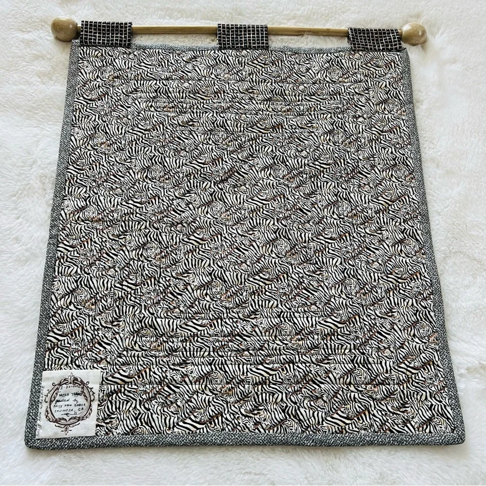Handmade Wall Hanging Zebra Quilt.