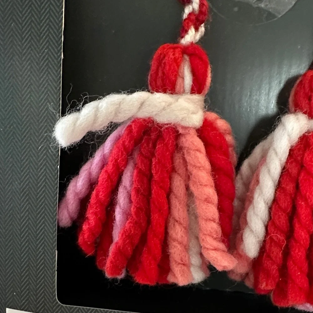 Threshold Festive Red and Pink Tassel Garland