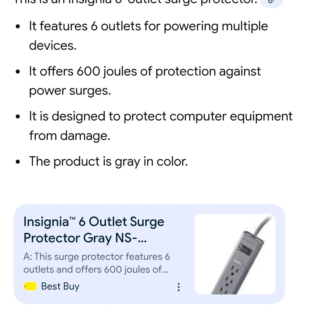 Insignia 6 Outlet Surge Protector