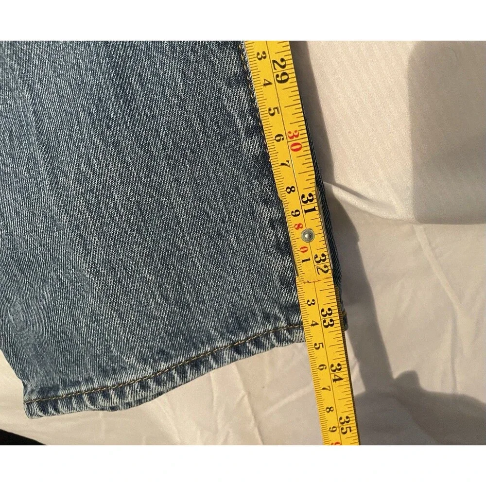 Levi’s 501 Jeans Means Size 32”x36” Light Wash Button Fly Straight Leg