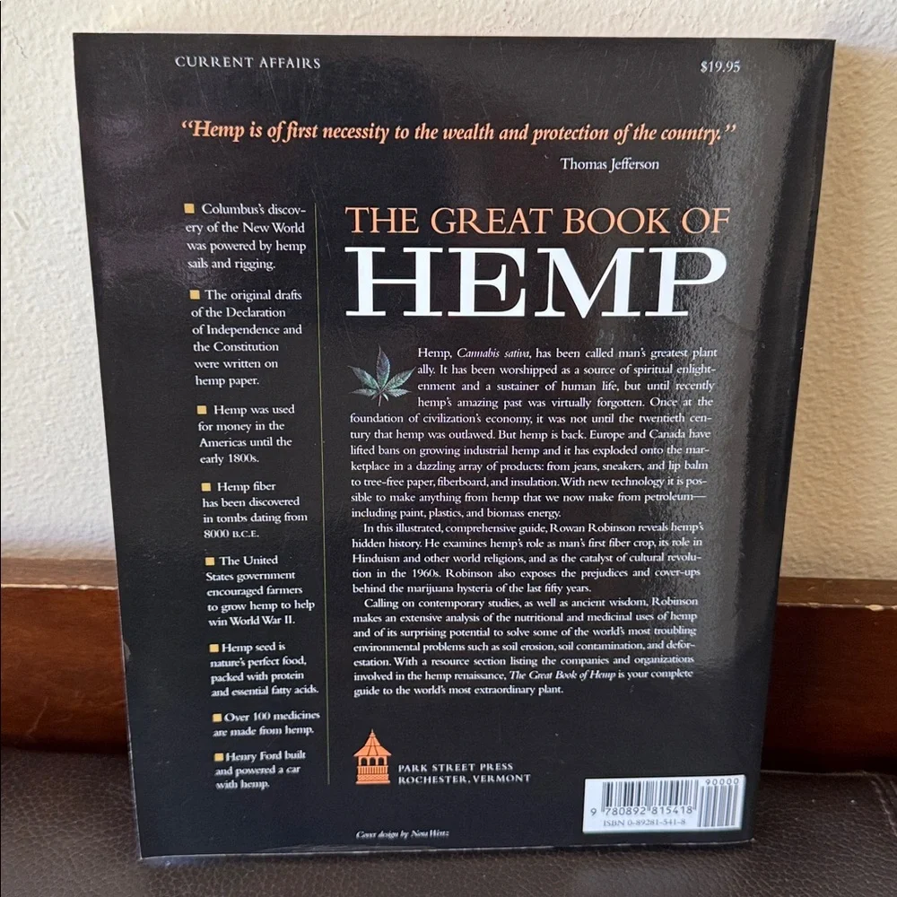 “The Great Book of Hemp” Paperback Guide by Rowan Robinson