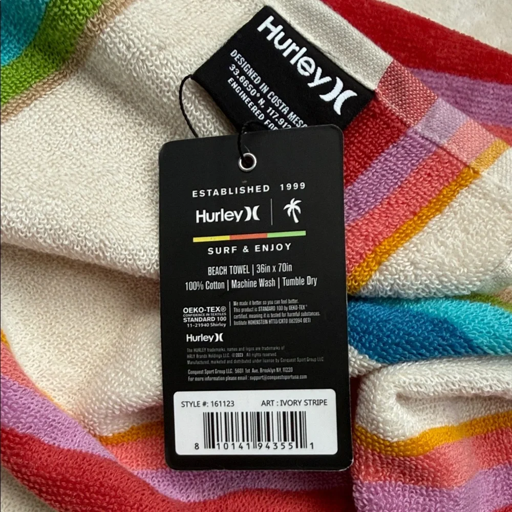 Hurley vibrant towel