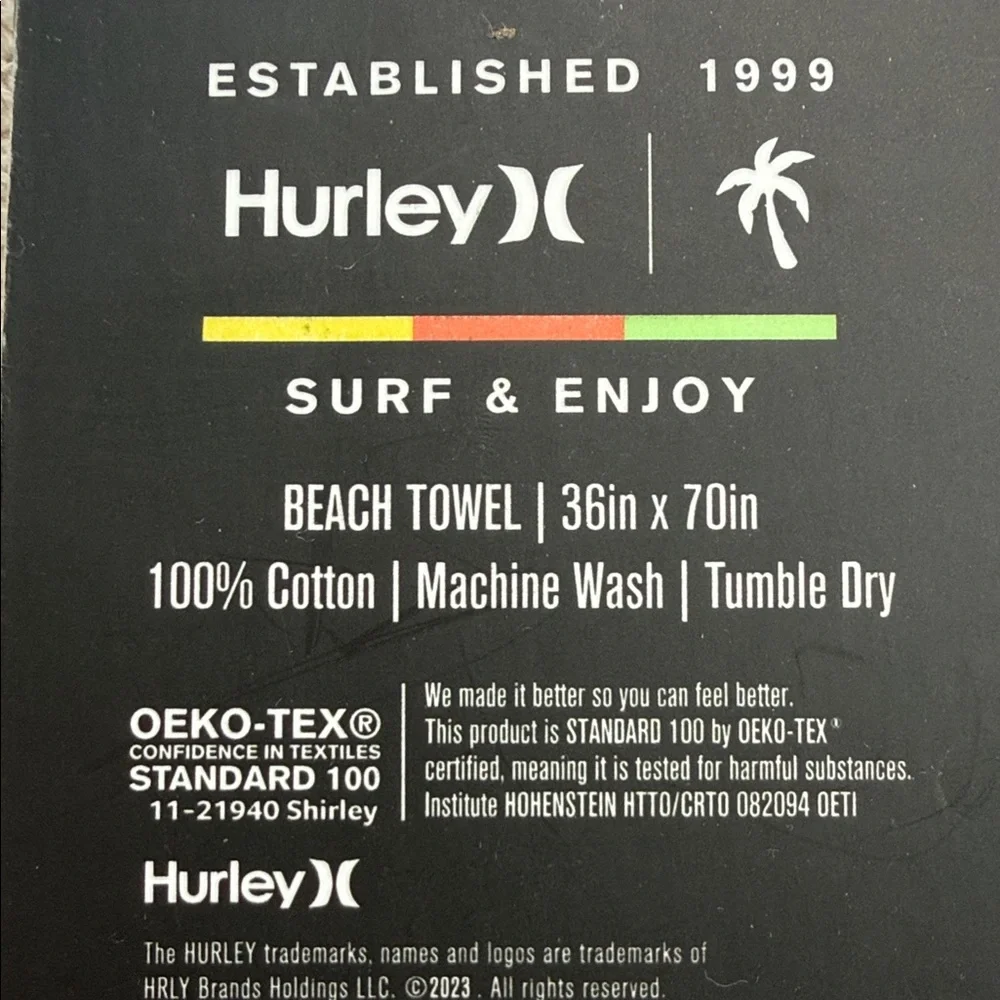 Hurley vibrant towel