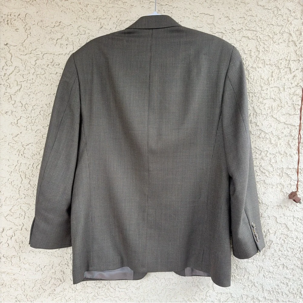 Ralph Ralph Lauren Men 40S Brown Houndstooth Wool Suit Jacket Sport Coat Blazer