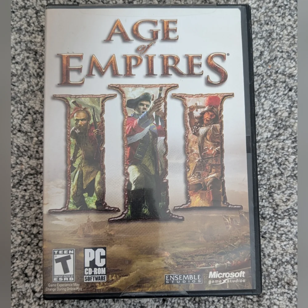 PC Game Age of Empires III Microsoft 3 Disc Set 2005 Video Game w/ Product Key