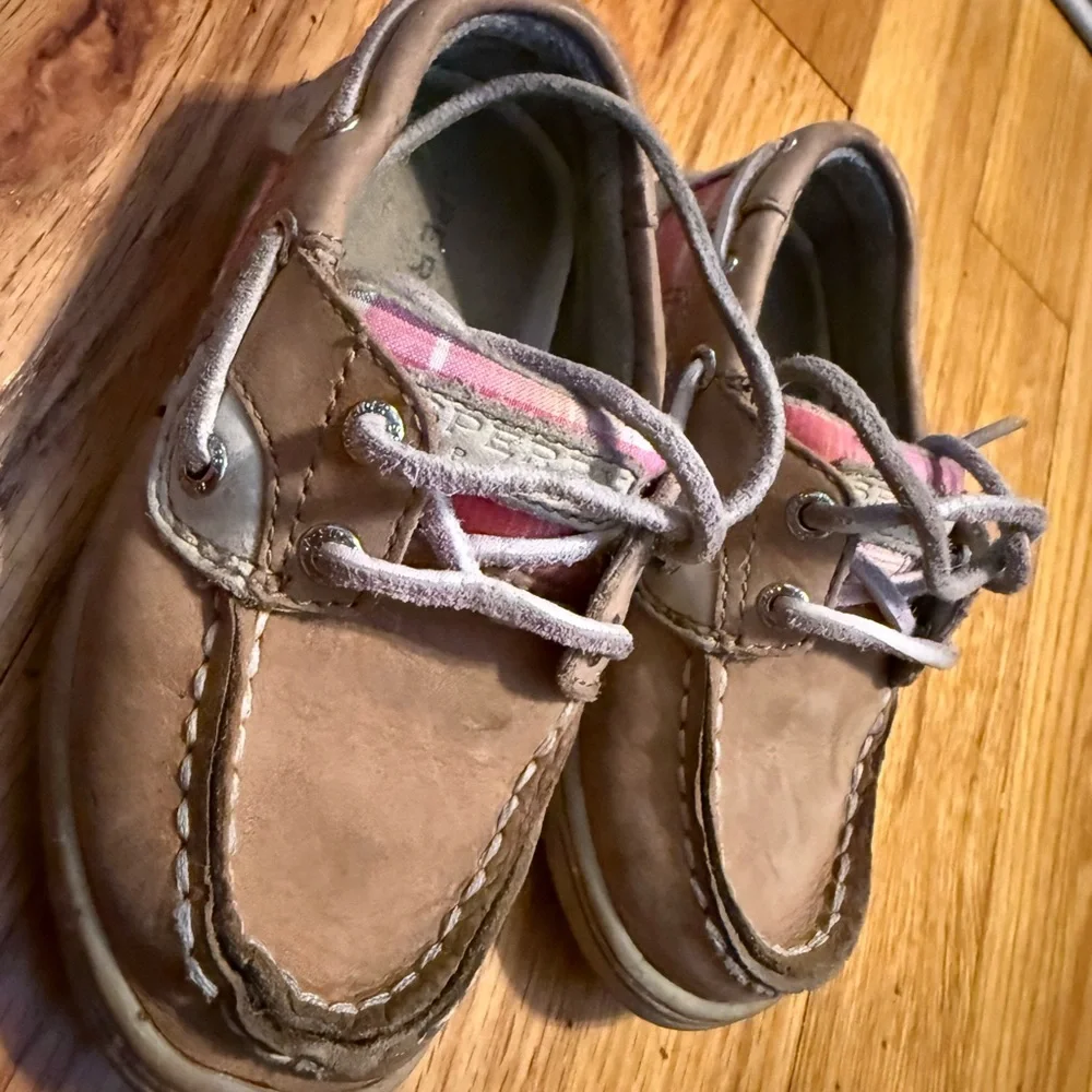 Little Kids Sperry Tan Leather Boat Shoes / unisex / Little Kid Sz 7.5