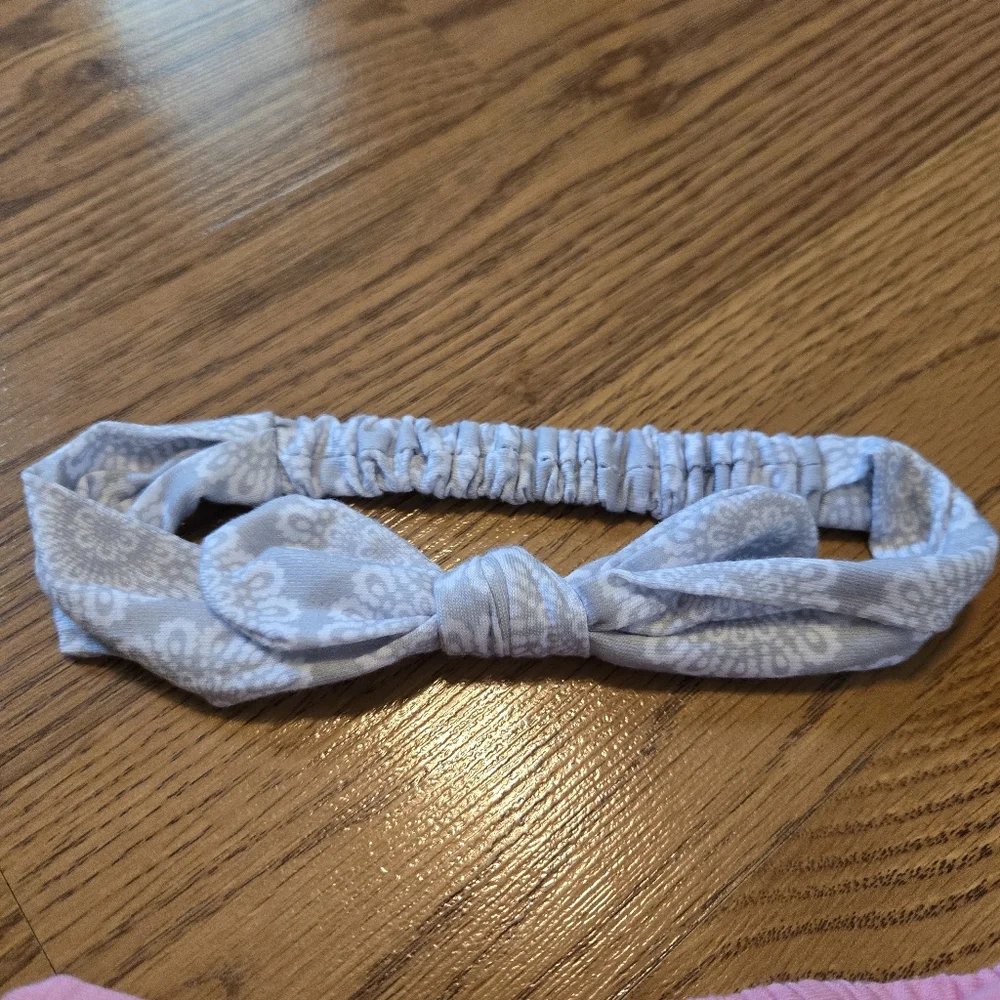 5 Pack Headbands Pink Gray White Bows Kids Baby Infant Headband Bundle Set Of 5