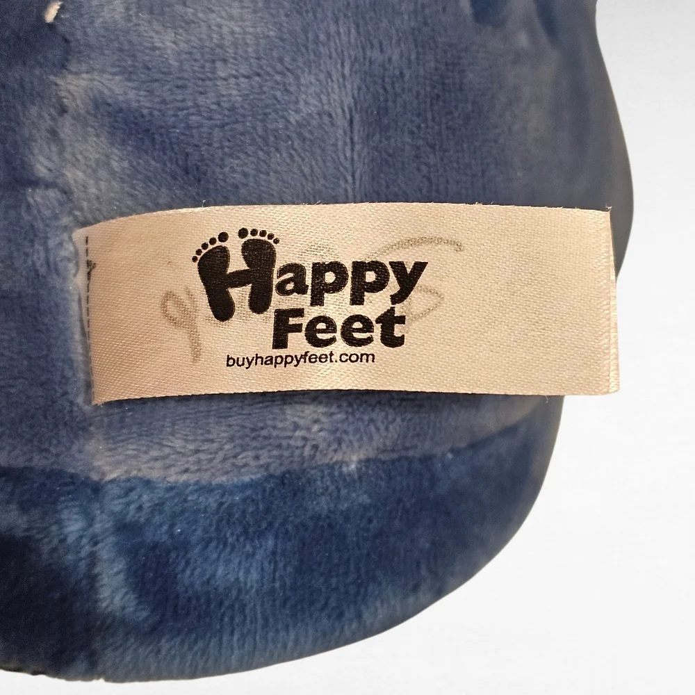 Happy Feet Disney Blue Stitch Plush Slippers Size XS