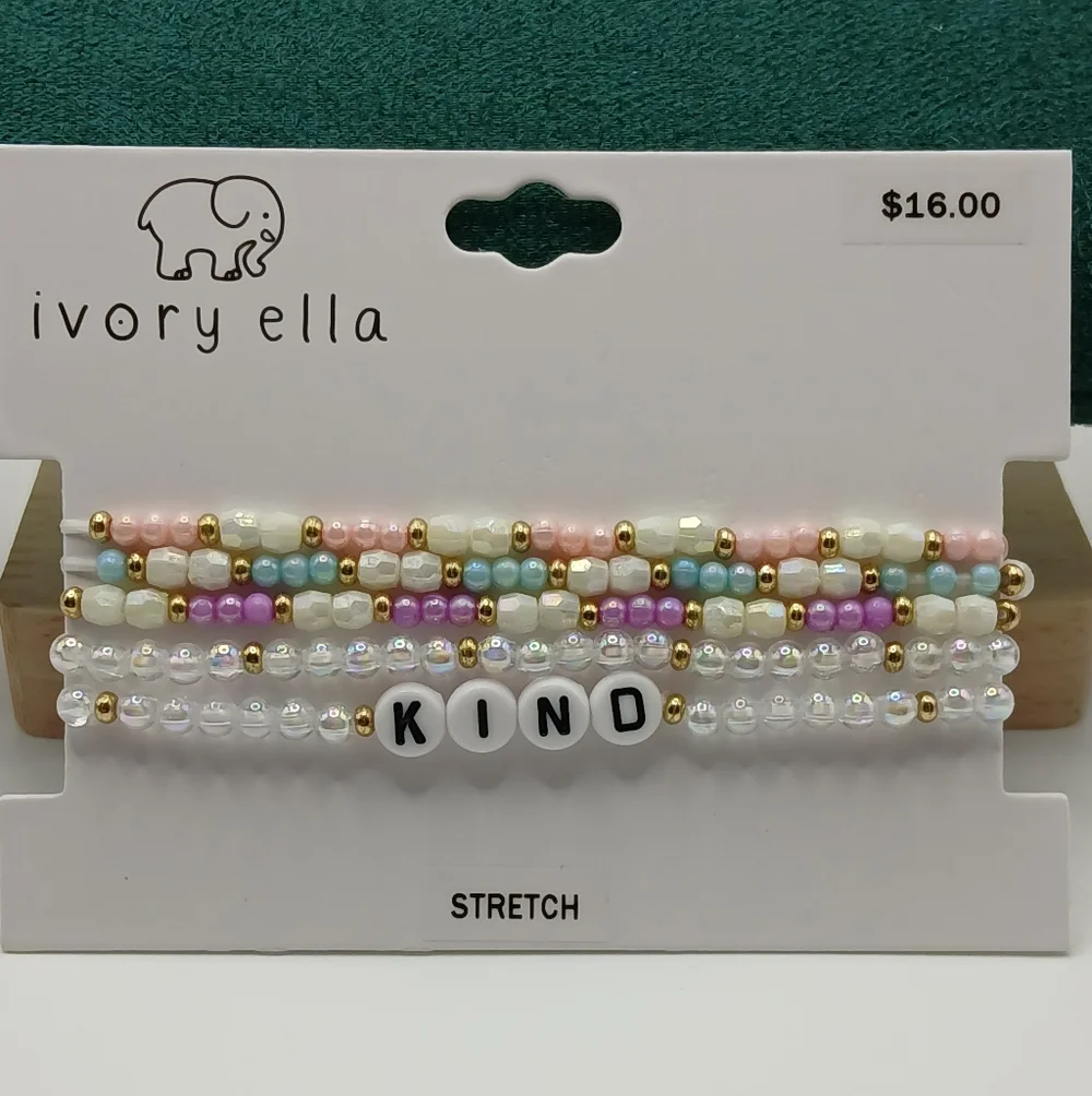 Ivory Ella Pastel Beaded Kids Bracelet Set