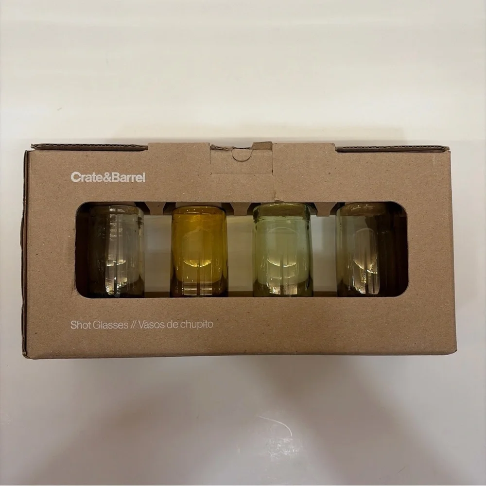 Crate&Barrel brown and Green Shot Glass Set