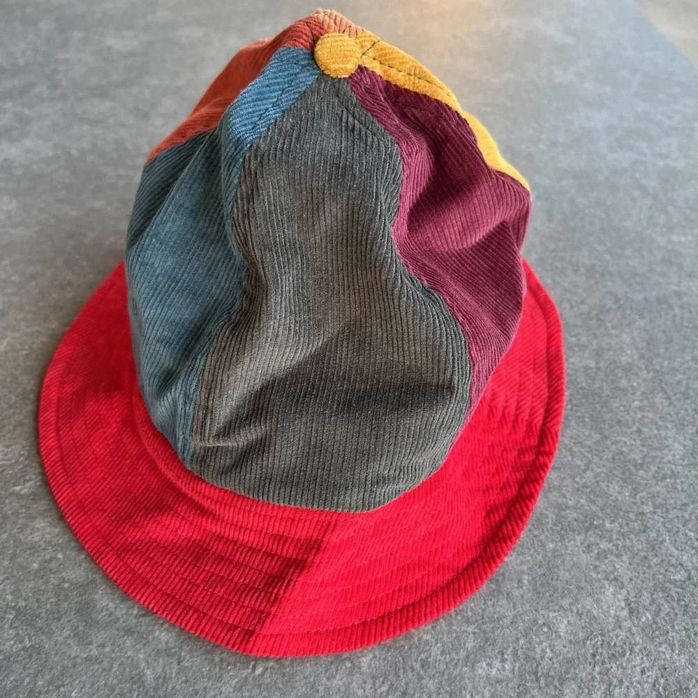 Camp High Hat Bucket Fitted One Size Multicolor Corduroy Patchwork Made USA Mens