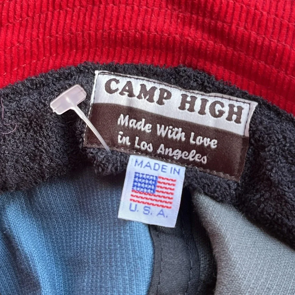 Camp High Hat Bucket Fitted One Size Multicolor Corduroy Patchwork Made USA Mens