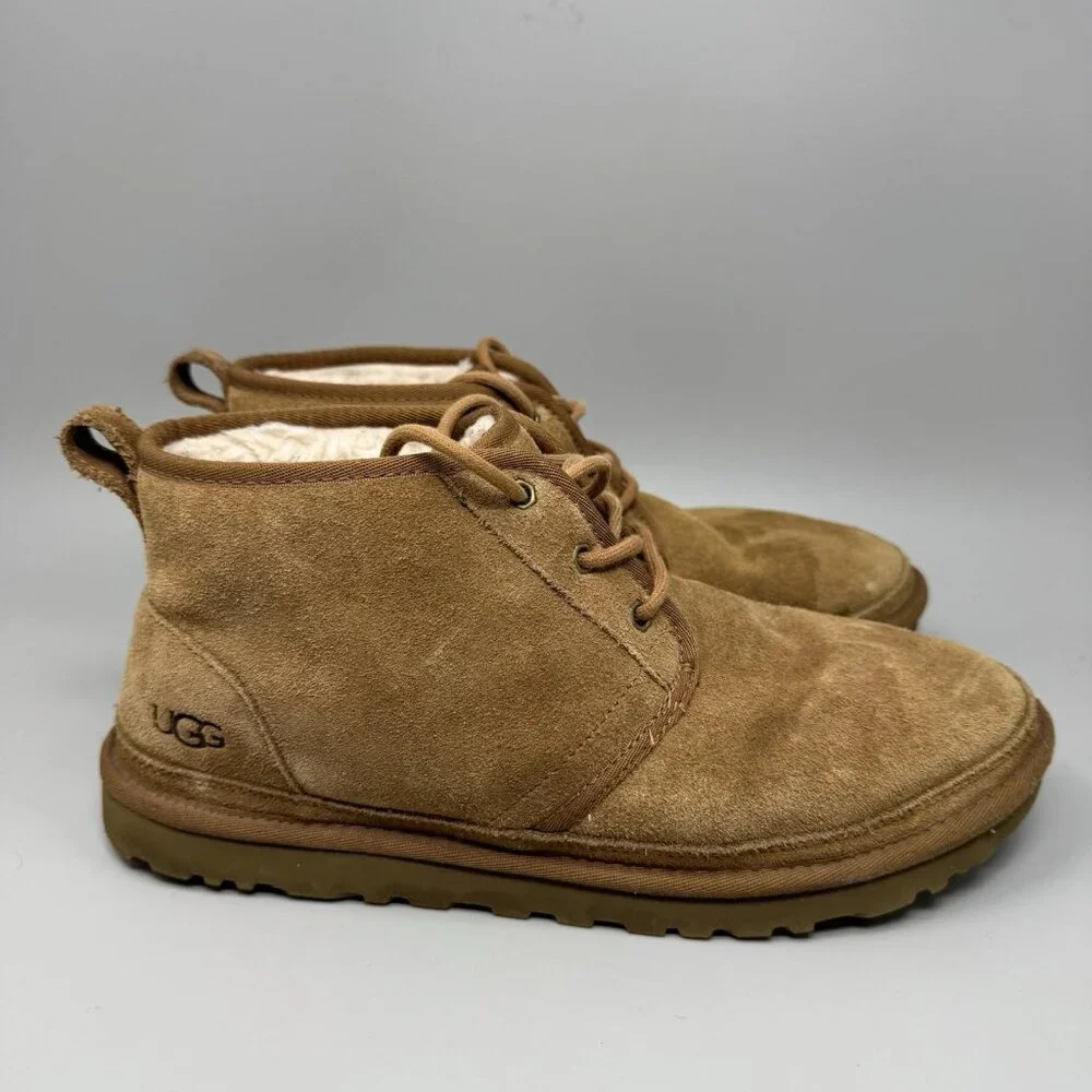 UGG Neumel 3236 Chukka Ankle Boots Chestnut Suede Men's Size 11 Warm Lined
