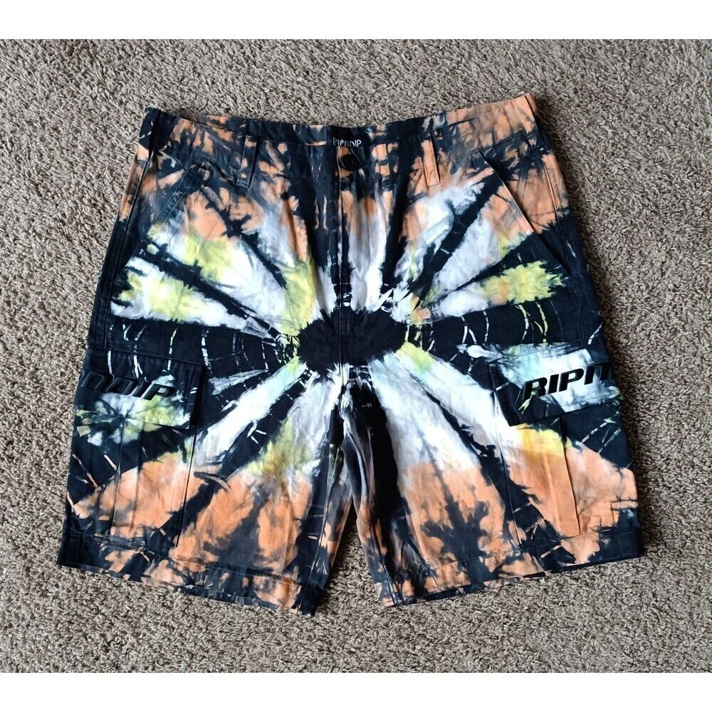 Ripndip Cargo Shorts Men's 34 Tie Dye Multicolor
