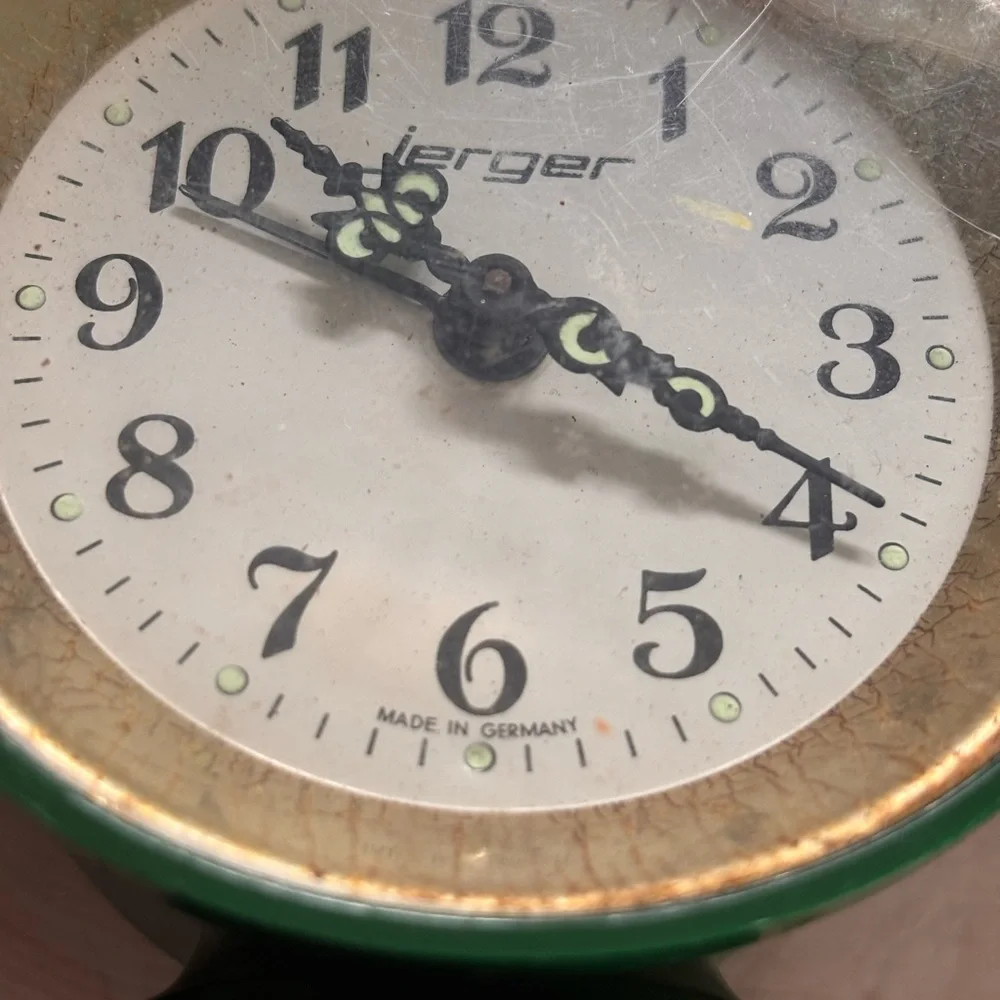 RARE Jerger Green and Gold Vintage Clock Circa 1940’s