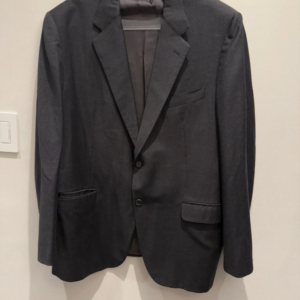 Belvest Davide Cenci Charcol Men's Blazer Wool / Cashmere Vintage Italian 46R