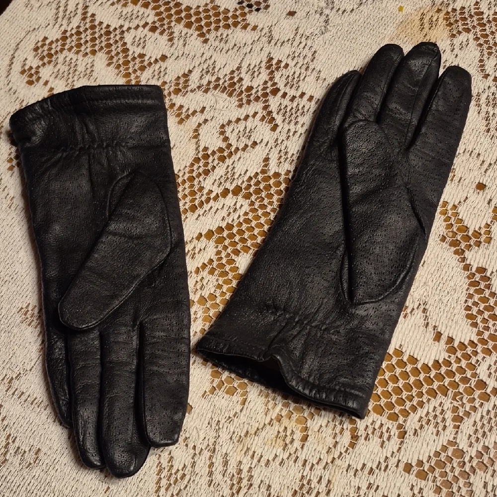 Sophisticated Black Perforated Gloves