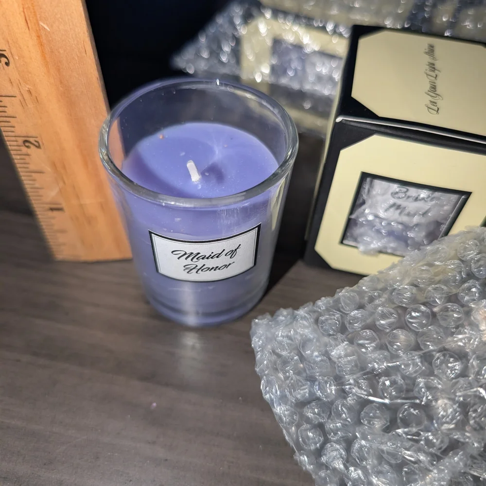 ♥️Bridesmaid/MOH Candles Light Purple Gifts New In Boxes