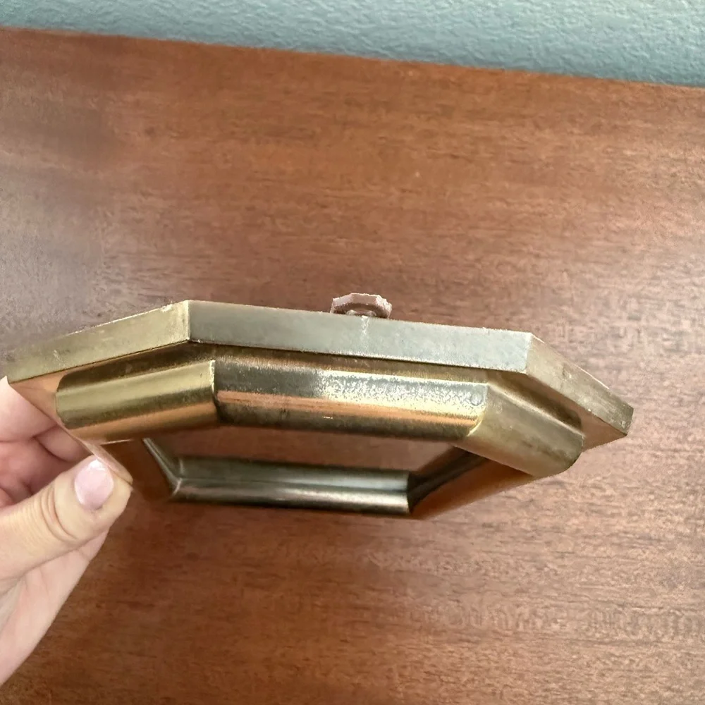 Vintage MCM Burwood Gold Tone Wall Mirror Set